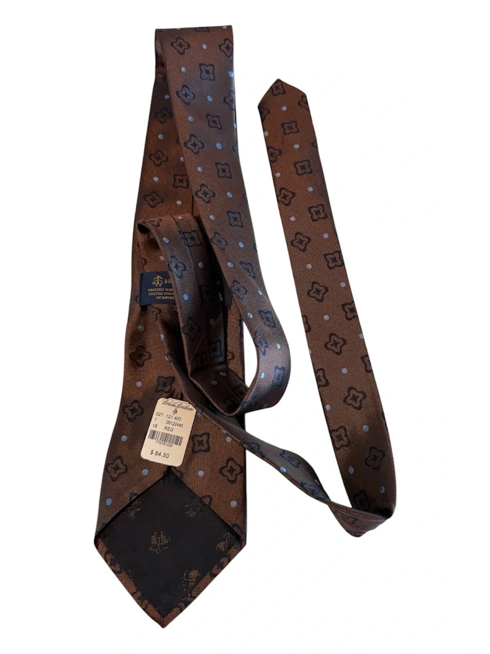 Brooks Brothers Classic Brown Patterned Men's Silk Tie